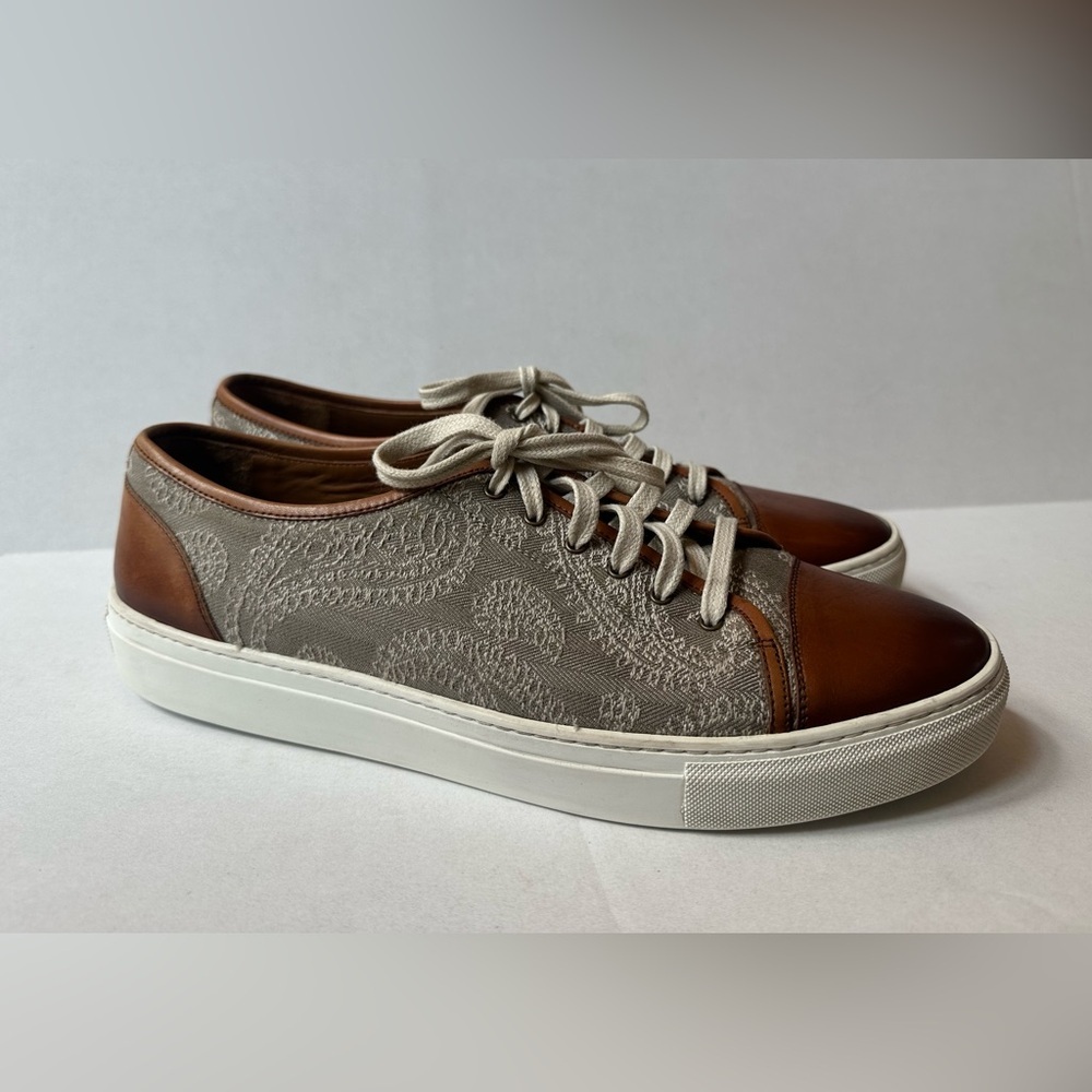 TAFT Jack Neutral Paisley Jacquard Design Sneakers With Leather Size 44 (11) EUC - Picture 6 of 12